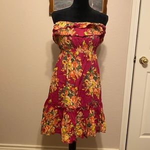 Strapless Floral Dress